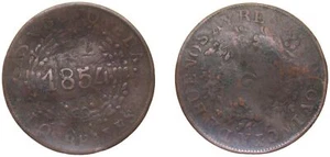 Argentina 1854 2 Reales Copper VF - Picture 1 of 1