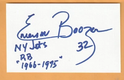 Emerson Boozer New York Jets AUTO Signed 3x5 Note Card Augusta Georgia - Image 1 of 2