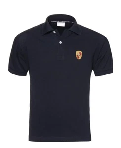 Polo PORSCHE t-shirt Nera Cotone Originale - Foto 1 di 2