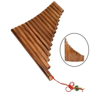 Handmade Left Hand Pan Flute 15 Pipes G Key Panpipes Wood Musical - Picture 1 of 7
