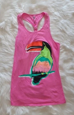 Camiseta sin mangas Total Girl Tropical Bird espalda cruzada para mujer (talla XL 1/2 Plus) rosa. Foto 1 de 4