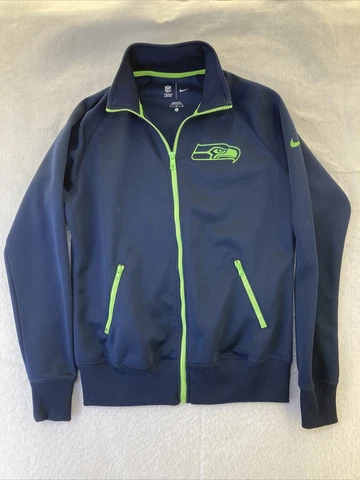Nike Seattle Seahawks Women’s Large Sideline Full Zip Jacket Navy W/green Cover
