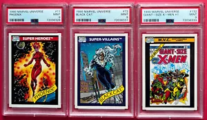 1993 Marvel Universe PSA LOT #11 Pheonix PSA 9 #72 Black Cat PSA 9 #132 PSA 9 - Picture 1 of 2