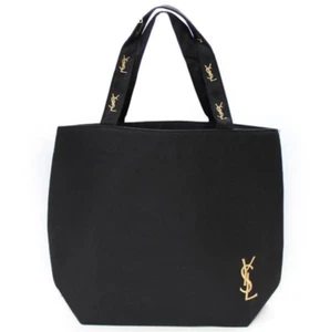 Yves Saint Laurent novelty tote bag Black Gold Logo YSL Japan NEW - Picture 1 of 8