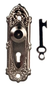 Dolls House Door Handles and Keys Black Opryland Hardware Miniature 1:12th Scale - Picture 1 of 7