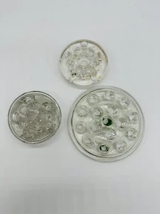3 soportes de tallo vintage con arreglos florales de ranas de flores de vidrio transparente - Imagen 1 de 14