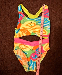 EJ Gitano Girls 1-piece bathing suit; size 4, multi-colored neon colors - Picture 1 of 3