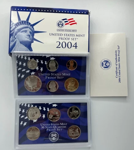 2004-S Proof Set United States US Mint, 10 Coins OGP & COA Cover
