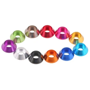 M2 M2.5 M3 M4 Colorful Aluminum Alloy Cone Cup Head Washers Screw/Bolts Gasket - Picture 1 of 6