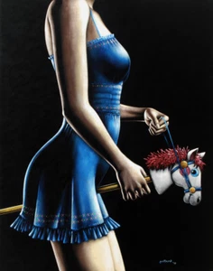 Stick Pony Girl por pollard 8x10 Firmado Arte Impreso Lowbrow Pop Sundress kitsch - Imagen 1 de 3
