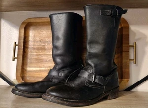 Frye Engineer Buckle Boots, Size 7.5, Biker, Please See All Photos Of Sole Wear - Picture 1 of 14