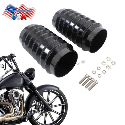 2x Cubierta deslizante de horquilla superior negra viva para Harley Electra Road Glide 1986-2013 Foto 1 de 4