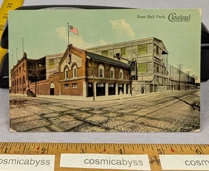 Base Ball Park Cleveland Ohio street scene postcard 1913 - Picture 1 of 2