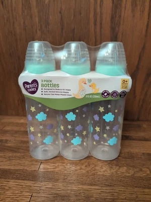 Выбор родителей 3 упаковки бутылки 9 унций 0 + месяцев медленный поток BPA бесплатный звезды и облака - Изображение 1 из 4