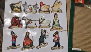 Juego Completo de 12 Adornos Vintage Doce 12 Días de Navidad Caja Original - Imagen 1 de 3