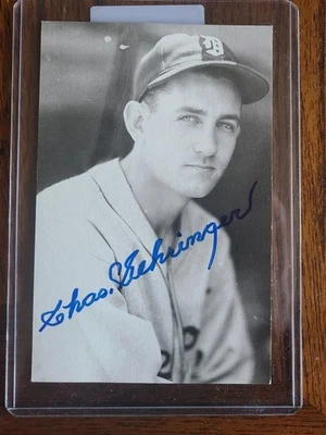 Charlie Gehringer HOF Kodak Photo Postcard Signed Auto JSA Detroit Tigers - Image 1 of 2