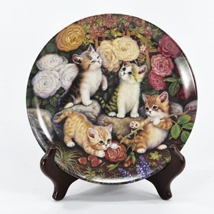 Jurgen Scholz Kitten Plate Am Seerosenteich "By the Lily Pond" Kahla Germany EUC - Picture 1 of 7