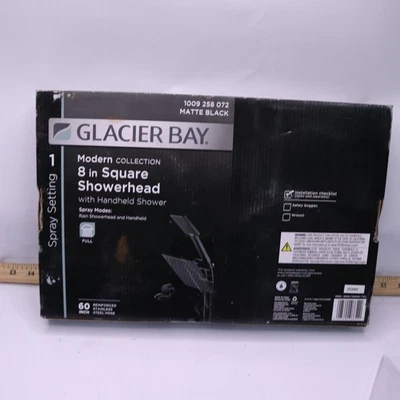 Cabezales de ducha fijos y portátiles modernos de 1 rociador con doble bañera negro mate Foto 1 de 4