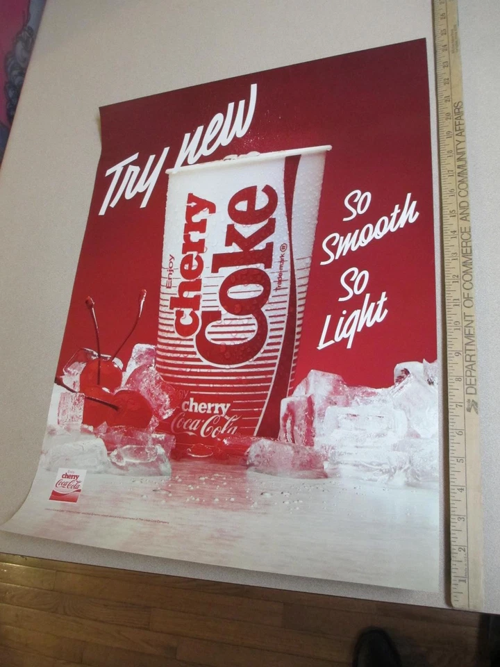 Baskin Robbins мороженое 1980-х COCA COLA вишневая кока-кола содовая магазин дисплей знак 24" - Изображение 1 из 1