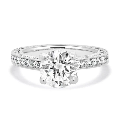 Tacori Platinum Round Brilliant Cut Diamond Engagement Ring Foto 1 de 4