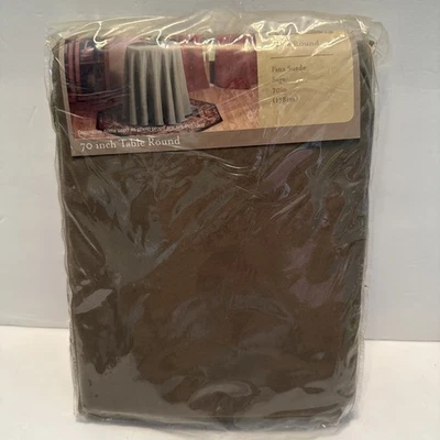 Mesa redonda Home Trends 70" em camurça sintética Sage - Imagem 1 de 4