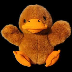 Vintage Soft Classics Ente Plüsch Baby Entlein orange braun 1995 Toys R Us 8 Zoll - Bild 1 von 8