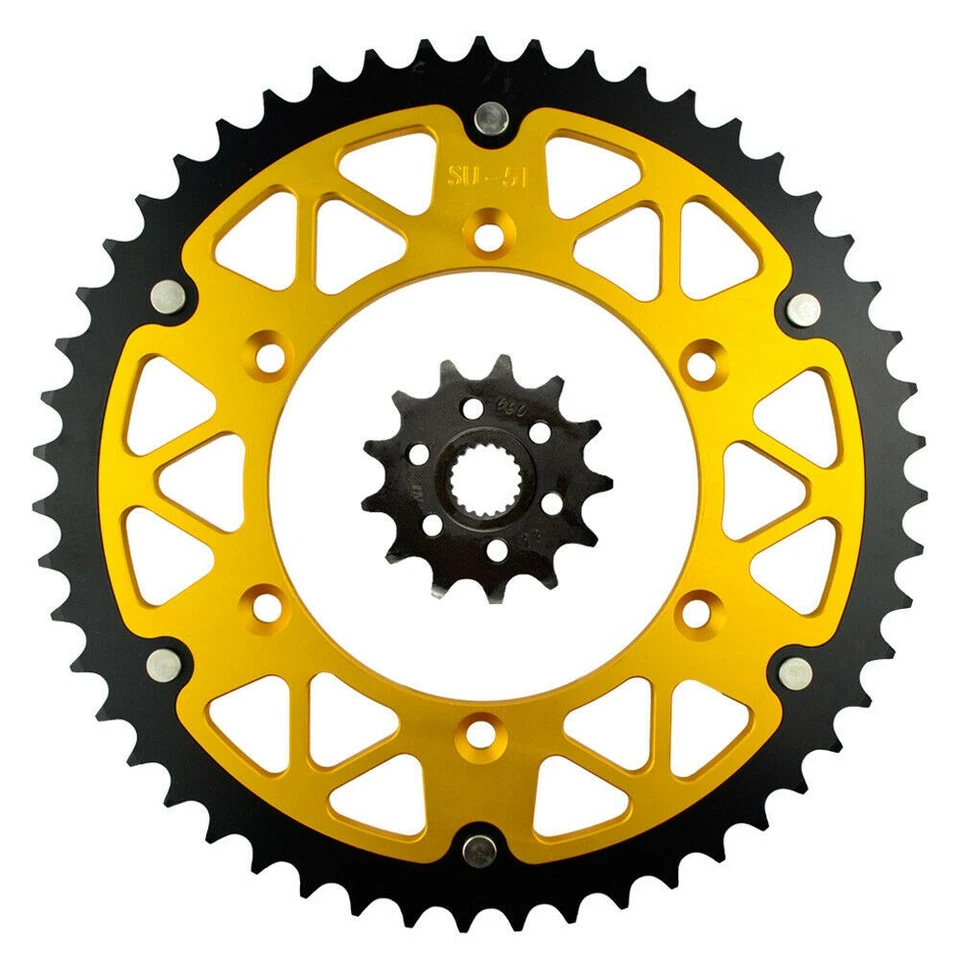 Piñones delanteros traseros 13/51 dientes para Suzuki RMZ250 2007-2021 RM125 1998-2008 Foto 1 de 1