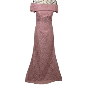 NWT Merry's Long Bridesmaid Mother Of Bride Dress Pink Blush Lace Elegant Small - Picture 1 of 16