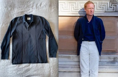 Polo Drake’s Navy manga larga talla 40 (M) – algodón, hecho en Portugal - Imagen 1 de 4