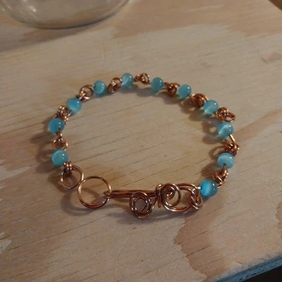 Pulseras de eslabones de cadena de alambre de cobre hechas a mano Foto 1 de 4