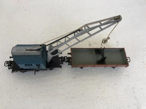 Märklin H0 4611 Kranwagen 3A. blau, Kugelhak. + 4503 Niederbordwagen 2A  s.Fotos - Bild 1 von 5