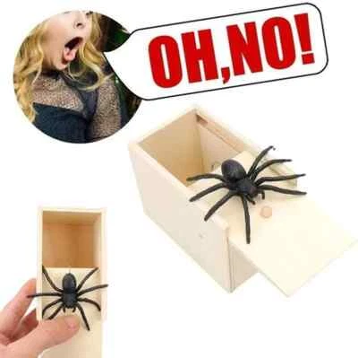 Halloween Spider in a Box Prank Toy Play Gag Joke Scare Fake Spider