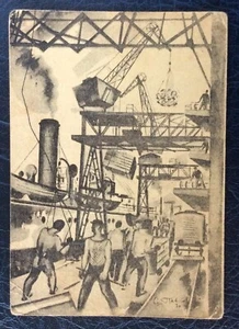 Postcard USSR Soviet Avant-Garde "In the Port of Leningrad" by S.A.PAVLOV. 1930 - Picture 1 of 2