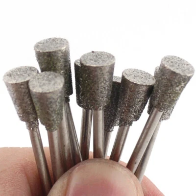 10Pcs 7 mm INVERTED CONICAL Diamond Grinding Head Jade Carving Lapidary Tools - Image 1 of 4