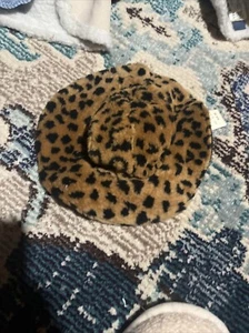 Dog Winter Hat Fleece Leopard M - Picture 1 of 4