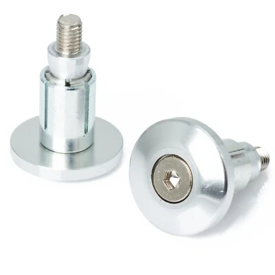handlebar Ends Weights Scooter Motorbike Motorcycle Universal 13 & 17mm Chrome - Immagine 1 di 2