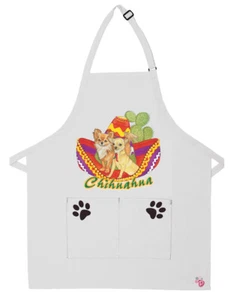 Chihuahua Dog Apron Two Pocket Bib Apron with Adj Neck - Picture 1 of 1