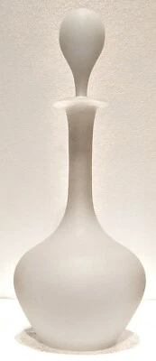French Antique Opaline Handblown Glass Perfume Bottle With Stopper 7 5/8" Tall - Image 1 of 4