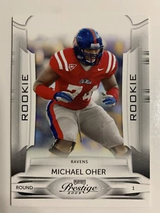 2009 Playoff Prestige #177 Michael Oher Ole Miss Relebs Baltimore Ravens - Picture 1 of 3