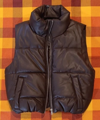 🧥 Ambiance Apparel Women's/Teen Brown Gilet Puffer Vest - Size Small 🧥 - Image 1 of 4