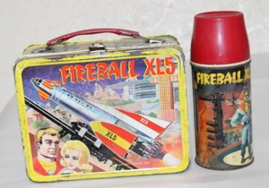 1964 King-Seeley Fireball XL5 Metal Lunchbox with Thermos - Picture 1 of 24