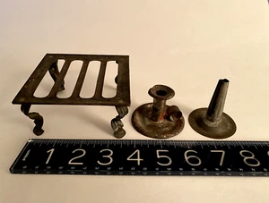 Antike E American Doll 19.Jh. / deutsches Blechspielzeug Untersetzer, Kerzenständer, Küchenwerkzeug - Bild 1 von 8