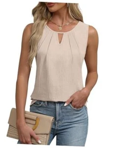 Womens Summer Tank Top Sleeveless Business Casual Outfits 2025 Large Beige - Picture 1 of 6