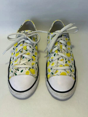 Converse ALL STAR Classic Low Top Sneakers Lemon Print Canvas Sz 3 child — 第 1/4 张图片