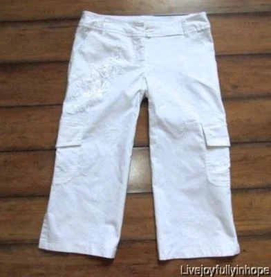 XOXO ~ Talla 7 ~ ¡VINTAGE! Pantalones CARGO recortados adornados con lentejuelas años 90 1997 c48 Foto 1 de 2