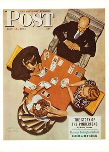 1948 MAY 15 Bridge Game NORMAN ROCKWELL SATURDAY EVENING POST COVER ART PRINT - Imagen 1 de 3