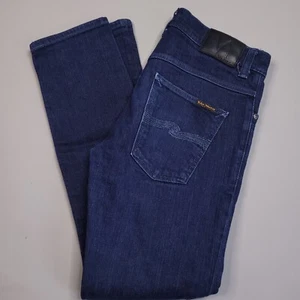 Pantalones de mezclilla Nudie Grim Tim ajustados rectos secos abiertos índigo Italia alterados 31x29 - Imagen 1 de 10