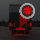 2x Red 16 LED 4" Round Truck Trailer Tail Stop Turn Brake Lights Chrome Grommet