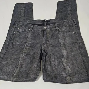 Pantalones para mujer 7 For All Mankind negro grisáceo lagarto serpiente estampado animal talla 29 - Imagen 1 de 8