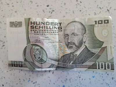 AUSTRIA 100 CHELINES 1984 - Billete de papel moneda - Circulado Foto 1 de 2